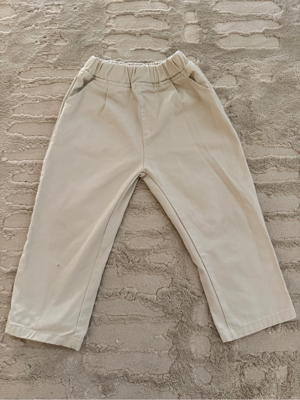 Neutral Beige Kids Casual Pull-On Pants
